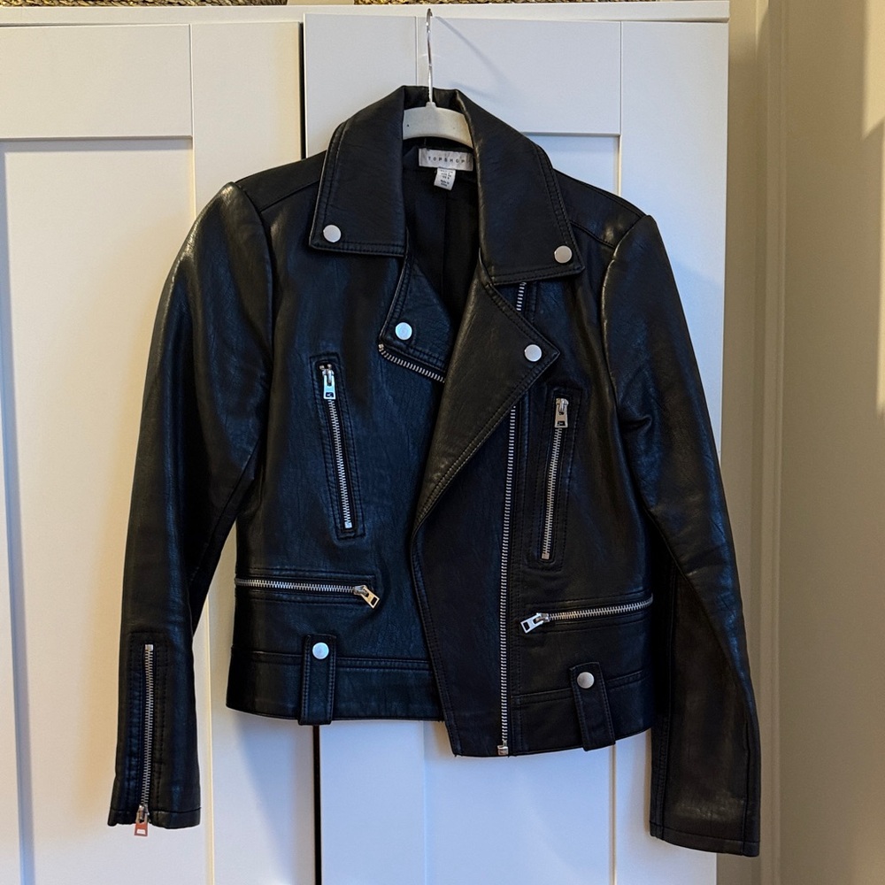 Topshop Black Leather Jacket